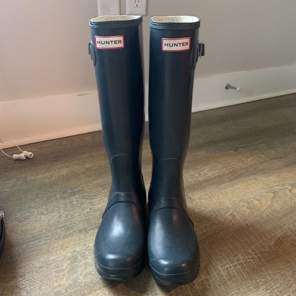Hunter Classic Black Waterproof Boots Original Tall (Navy Blue)